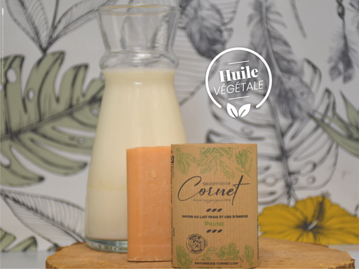 Savon huile d'Amandon de Prune (bio) au lait frais et cru d'ânesse - Savonnerie Cornet
