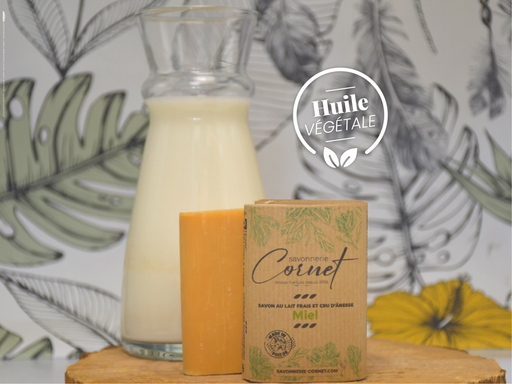 Savon au Miel et au lait frais et cru d'ânesse. - Savonnerie Cornet