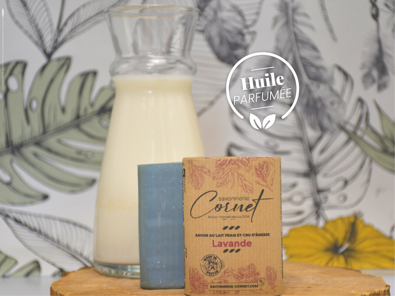Savon au lait frais et cru d'ânesse : Lavande - Savonnerie Cornet