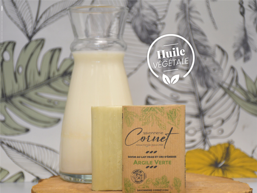 Savon Argile Verte au lait frais et cru d'ânesse. - Savonnerie Cornet